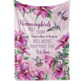 InnoBeta Hummingbird Throw Blanket - Flannel Blankets for Hummingbird Lovers - Hummingbird Gifts on Christmas, Birthday, Thanksgiving - 50" x 65" - (Pink)
