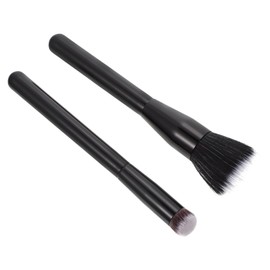 BIUDECO 2 Pcs Makeup Brush Set Blush Brush Flat Head Brush for Contour Black Stippling Brush Suit