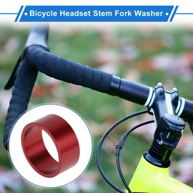 VekAuto Bicycle Headset Spacer, 15 mm MTB Bicycle Headset Stem Washer Universal for 1 1/8 Inch Front Fork Stem Threadless Aluminium Alloy Red