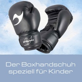 Ju-Sports Children's Boxing Gloves - Black I Boxing Gloves with Moulded Foam Part for Sandbag & Light Boxing Training I With Ventilation of the Hand I Size 6 oz