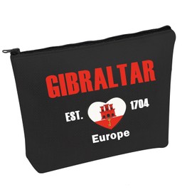 PWHAOO Gibraltar Travel Cosmetic Bag Gibraltar Est.1704 Europe Cosmetic Bag Gibraltar Lover Gift Europe Traveler Gift, GIBRALTAR B