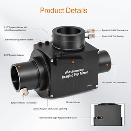Astromania Espejo con Tapa para astrofotografía de 3,18 cm con Adaptador Ocular