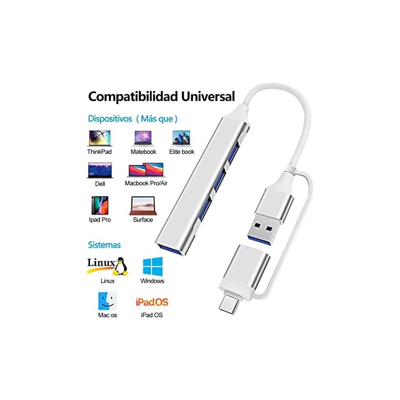 EMAGIE Hub USB C 3.0 6 en 1 Adaptador USB