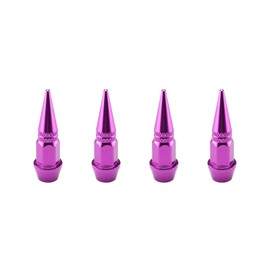 TVC20 Purple 4pcs Long Spike Spiked Tire Valve Stem Caps Metal Thread Wheel Tires