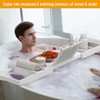 Zhuoyue Bamboo Bathtub Tray, Expandable Premium Bath Tray for Luxury