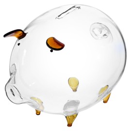 STOBOK Alcancía Alcancía Transparente Caja De Dinero Irrompible Caja De Ahorro De Monedas De Vidrio Olla De Dinero En Forma De Cerdo Encantador para De Favor De Fiesta De Niños