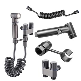 suaywo Bidet Handbrause für Toilette Handbrause Bidet Wasserhahnspender mit 1-in-2-out-Doppelsteuerventil Handbrause Toilette Mit 2m Brauseschlauch Edelstahl Handbrause für Badezimmer und Toiletten