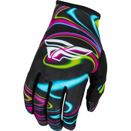 Fly Racing 2024 Adult Lite Warped Gloves (Black/Pink/Electric Blue X-Large)