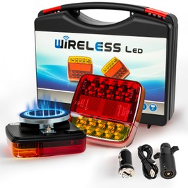 Magnetic Wireless Trailer Lights, LED Wireless Tail Lights for Trailer, Rechargeable Magnetic Trailer Light for Towing, Portable Tail Tow Light Kit for Trucks Boat Camper RV, IP65 Waterproof