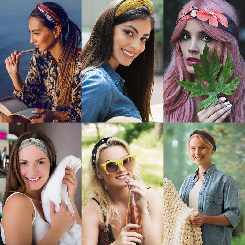 DRESHOW 20 Pack Turban Headbands for Women Elastic Back Twisted