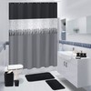 XLHOMO XLHOMO Bathroom Sets with Shower Curtain and Rugs,24PCS Black