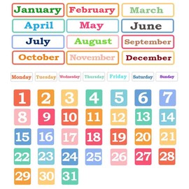 Calendar Magnets for Whiteboard and Refrigerator 50 Pieces Colorful Magnetic Days of The Week and Months for Classroom and Office
