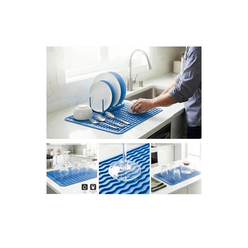 MicoYang Silicone Dish Drying Mat - Quick-Dry & Versatile Kitchen