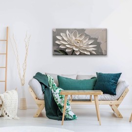 Canvas Art Wall Decor Modern Minimalist Wall Decor Flower Paintings White Flower Wall Art Prints Floral Wall Art Pictures For Bedroom Kitchen Office Artwork 20"×40"