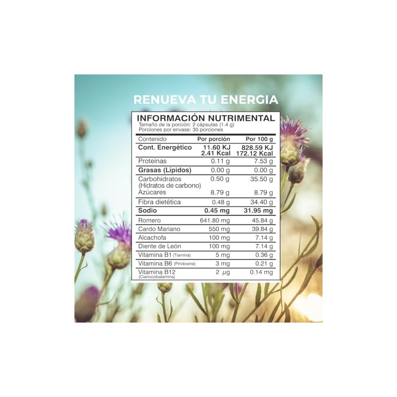 Biosuple Cardo Mariano Alcachofa Complejo Herbal Extractos Naturales Suplemento Alimenticio