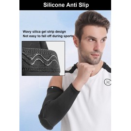 Elbow Compression Sleeve Padded Elbow Sleeve Volleyball Elbow Pads, Basketball Arm sleeve Football Arm Sleeve, Red, Medium