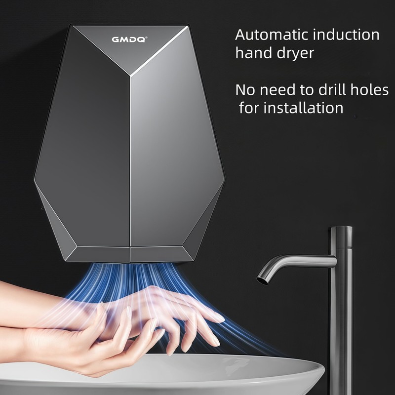 GMDQ 1600W Powerful Hand Dryer, Wall-Mounted Quiet Bathroom Dryer with