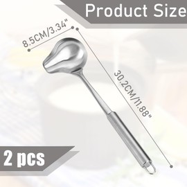 Set of 2 sauce spoons, sauce ladles, stainless steel sauce spoons, small ladle with pouring spout, 20 cm, for dispensing ketchup, black pepper sauce, sauces, soups and more