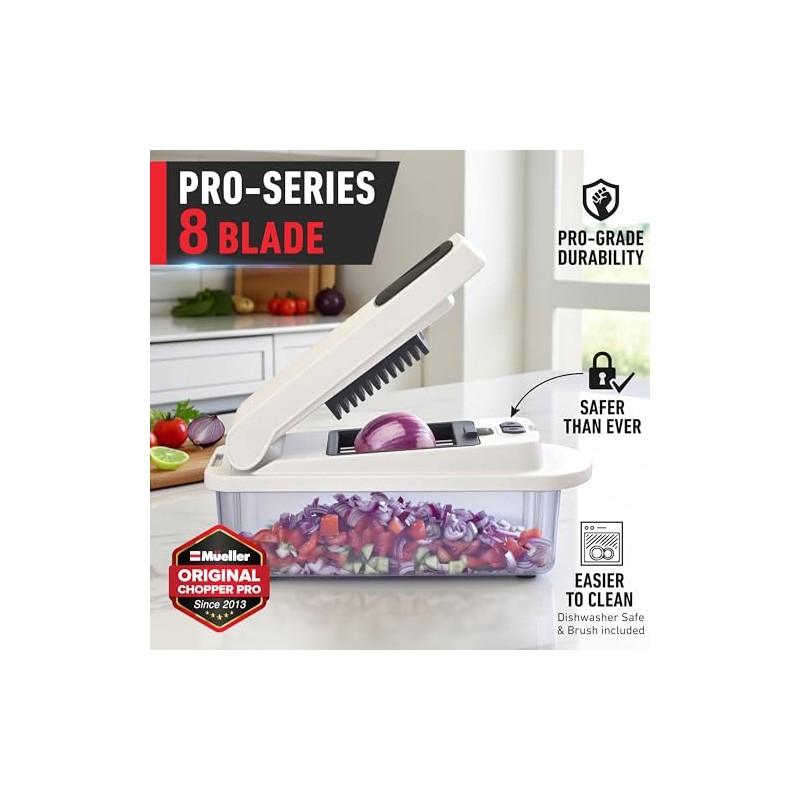 Mueller Original Pro Chopper - Versatile 10-in-1 Vegetable Cutter