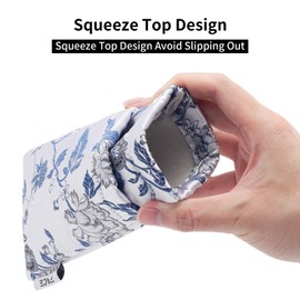 Face Shadow Double Glasses Case for Women Men Soft Sunglasses Case Squeeze Top with Cleaning Cloth Ultra Light and Portable