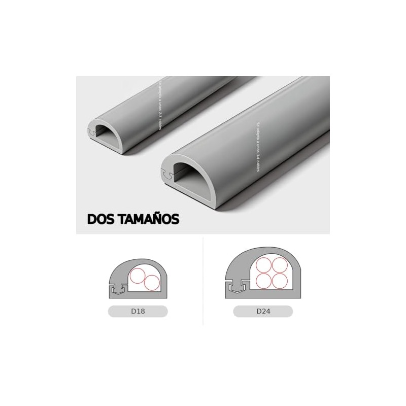 Cubierta de Cable de Suelo 6.6FT, Organizador Cables Autoadhesivo Silicona,