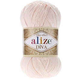 Alize Diva Silk Effect 100% Microfiber Acrylic Yarn 1 Ball skeins 100gr 383yds Color (382 - Powder)