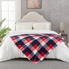 SOCHOW Flannel Fleece Blanket 127cm×150cm, All Season Plaid Red/Blue Blanket
