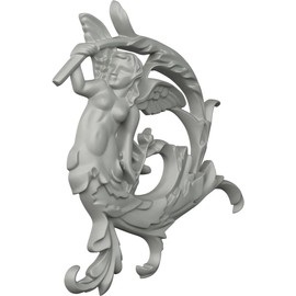 Ekena Millwork ONL08X08X01AN-R 8 1/4" W by 8 5/8" H by 7/8" P Angel Leaf Onlay, Right