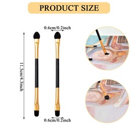 Eyeshadow Brushes, 20 PCS Double-Ended Eyeshadow Applicators Long Handle Eye Shadow Sponge Applicator Reusable Eye Make-up Tools for Blending Defining Smudging Shading