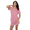 Joyaria Womens Soft Button Down/Up/Front Top Pajama/Pj Set Sleepwear Loungewear(Dusty