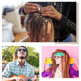 Dreadlock Crochet Hook Tool, 9Pcs/Set Single Double Three Hooks Bamboo Handle Crochet Hook Needle Braid Hair Weaving Tool for Hair Dreadlock Braid Craft, 0.5mm 0.75mm 1mm 3 Sizes