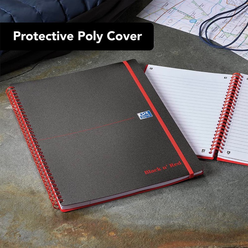 Black n' Red A6 Twinwire Poly Cover Notebook - Black/Red
