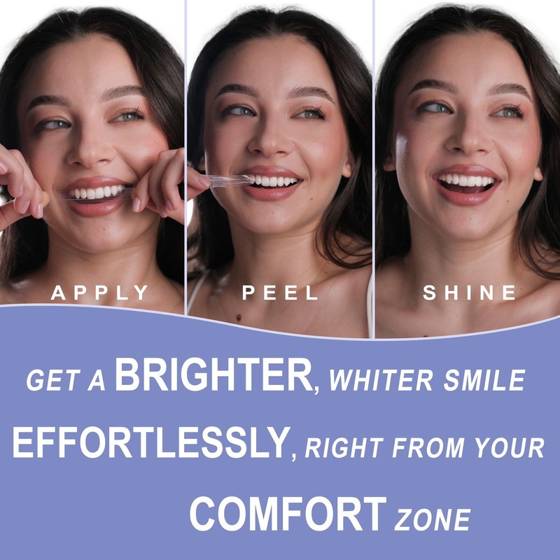 DENTISTSITY Teeth Whitening Strips - Professional Non-Peroxide Formula, 14-Day Treatment