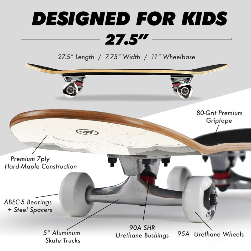 Magneto Complete Skateboard | 6-Layer Canadian Maple Double Kick Concave