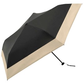 Because Because Folding Umbrella, 19.7 inches (50 cm), UV Protection, Approximately 99.9 % of UV Protection, Lightweight, 4.2 oz (120 g), Parasol, Rain or Shine, Women's, Slim, Stylish, Black,