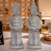 Kante 12.8" H Set of 2 Cement Composite Buddha Statues