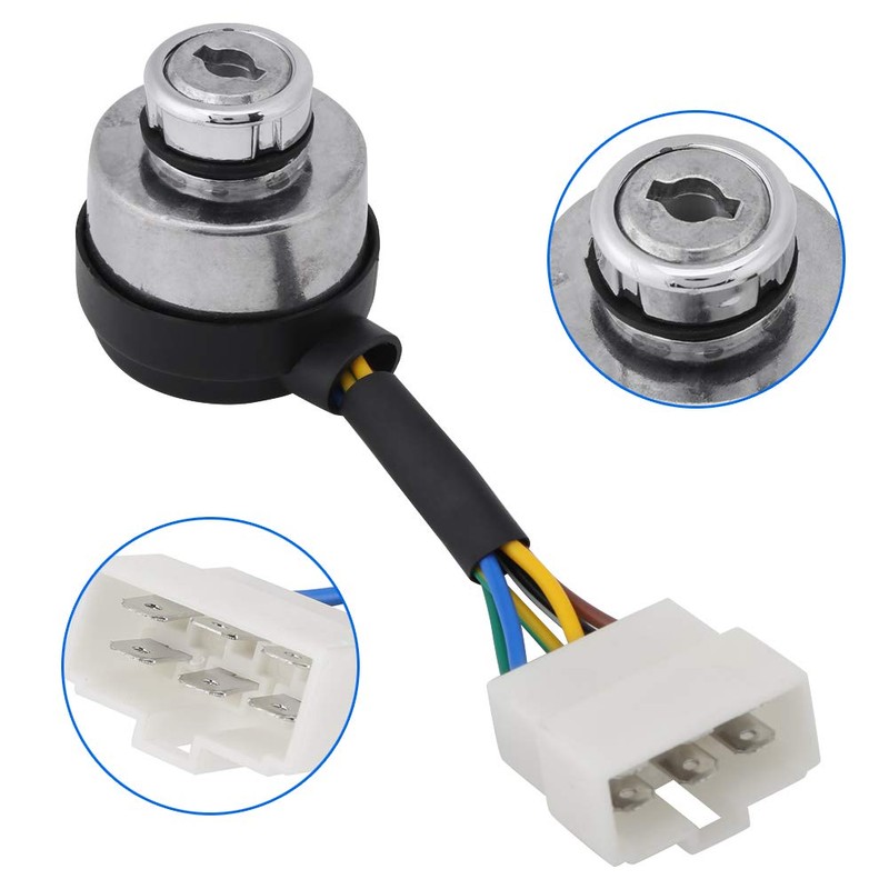 Ignition Start Key Switch, 6 Wire 2.5-6.5KW Ignition Key Switch