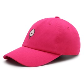 JPAK Cotton Candy Premium Dad Hat Embroidered Cotton Baseball Cap Foodie Hot Pink