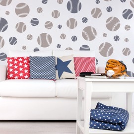 NAKLEO Painting Stencils Set for Kids, 5 Pcs Templates 3.5" to 13.4" Baseball Ball Match, Plastic and Reusable Drawing Stencils, Children Room Decor, Craft DIY Wall Furniture