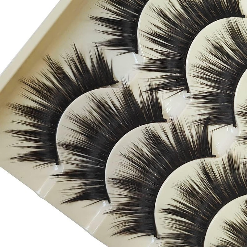 5 Pairs Black Thick Makeup Natural False Eyelashes Eye Lash