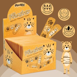Lutz Mauder Children's Plaster Display Set with 20 Tiger Plaster Letters with 10 Plasters in 2 Sizes (200 Individual Plasters), Nursery, Nursery, Doctor, Hort, Educator, Birthday, Guest Gift