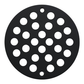 Pickwe 4 inch Screw-in Round Shower Drainer Cover Floor Drain Grate Black