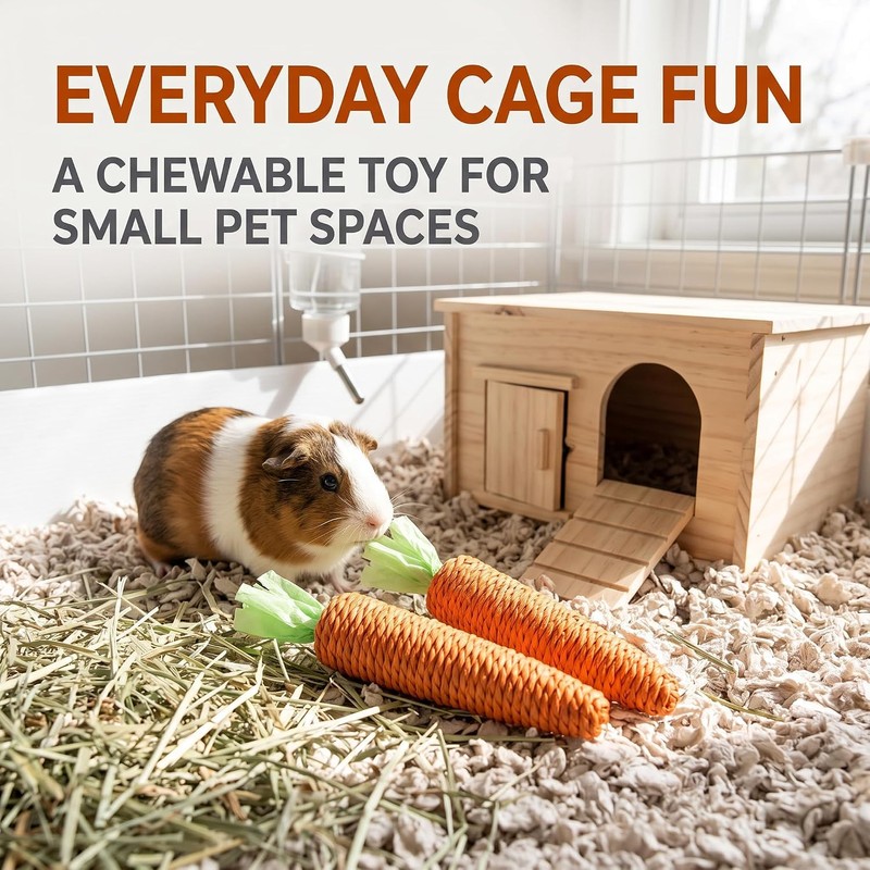 2 Pcs Orange Natural Interactive Sisal Carrot Cat Toys,Cat Dental