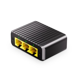 Binardat 1 to 3 Gigabit Network Splitter, 4 Port Ethernet Switch, Type-C Power Supply, Metal Case Mini Size Plug and Play
