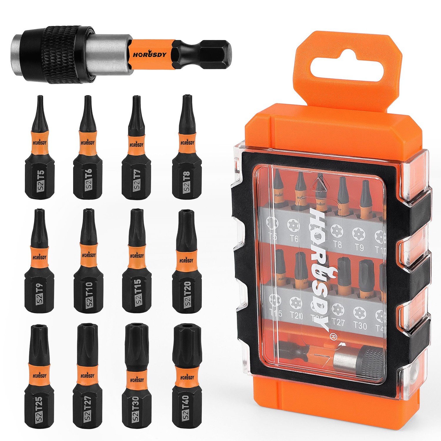 HORUSDY 14Pieces T5-T40 Torx Bits Set - Torx Security Bit Set ...