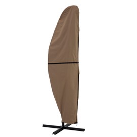 Pure Garden Offset Outdoor Umbrella Cover - Heavy-Duty Waterproof Protection for Banana Frame Umbrellas Up to 11.5 Ft Round or 7.5 Ft Square (Tan)