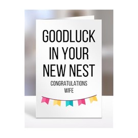 New Home Card For Wife, House Warming Gifts, Moving In, House Gifts for Women, Men, Goodluck in your new nest, Congratulations, Presents, him, her, A5-186_219