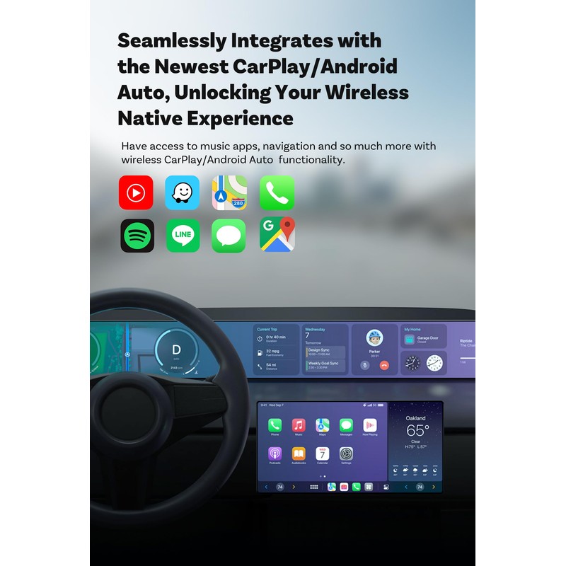 Smart World Micro CP-AA 2-in-1 Wireless CarPlay & Wireless Android