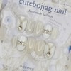 Wedding Clear Handmade Nail Tips - Stiletto M / 웨딩