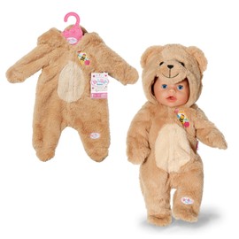BABY born Zapf Creation Bear Cuddly Suit 43 cm with Hood and Ears in Teddy Look for 43 cm Dolls
